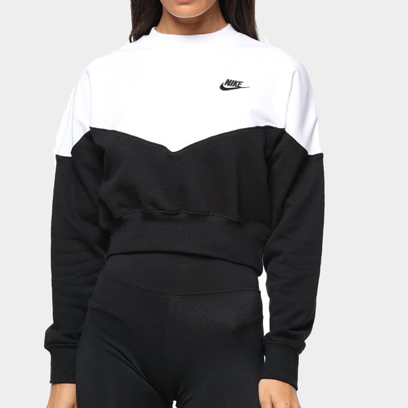 Nike Tops - Nike/NSW Heritage Colour Block Crop Crewneck